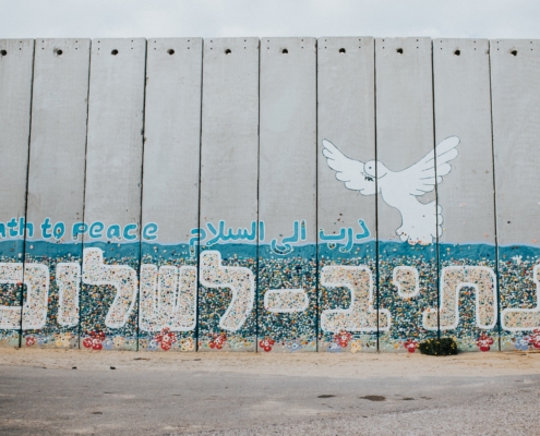 The wall separating Israel from Palestinian territories